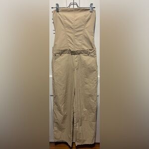 NWT Zara Tan Strapless Jumpsuit